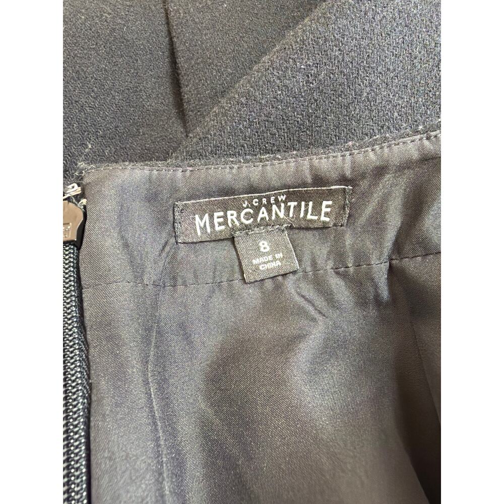 J.Crew Mercantile Black Lined Wool Blend Pencil Skirt Back Zip Size 8 - Picture 5 of 10